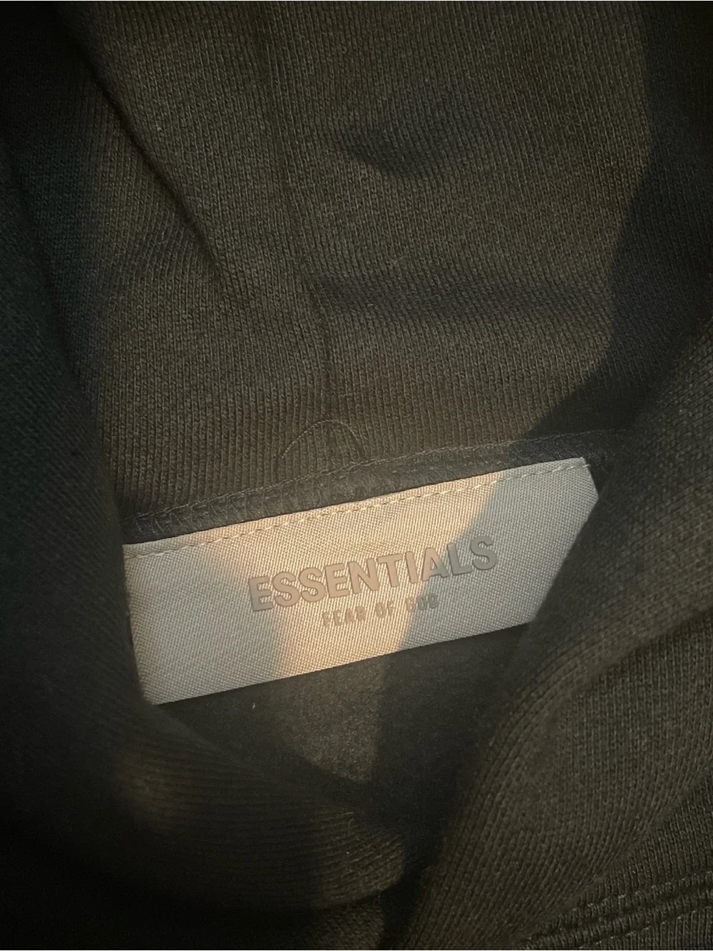 Essentials Black Pullover Hoodie with Subtle Logo - Picture 3 of 4